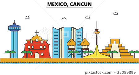 Mexico, Cancun. City skyline architecture Mexico, Cancun. City skyline architecture 35089899