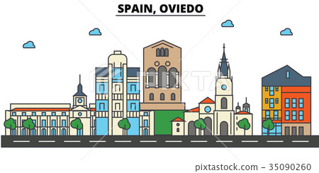 Spain, Oviedo. City skyline architecture 35090260