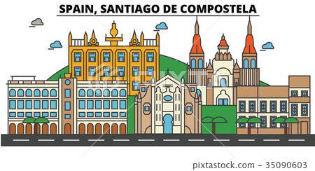Spain, Santiago De Compostela. City skyline 35090603