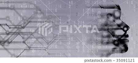 Artificial intelligence. Technology web background Artificial intelligence. Technology web background 35091121