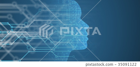 Artificial intelligence. Technology web background Artificial intelligence. Technology web background 35091122