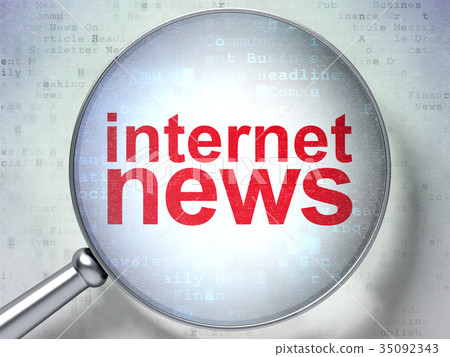 News concept: Internet News with optical glass News concept: Internet News with optical glass 35092343