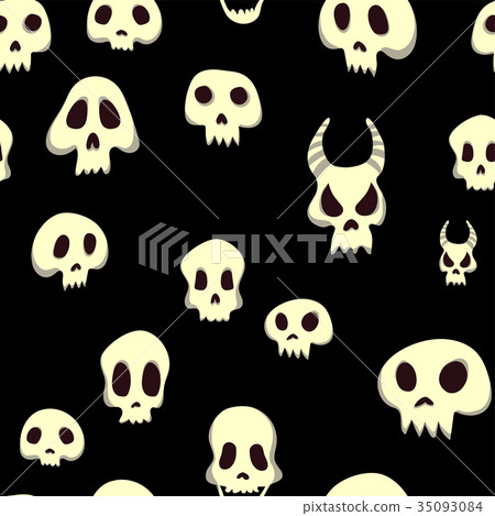 Seamless halloween pattern with skulls. Vector - Stock Illustration ...