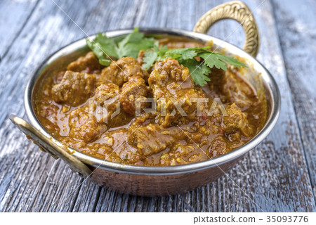 Traditional Indian Lamb Curry as close-up 35093776