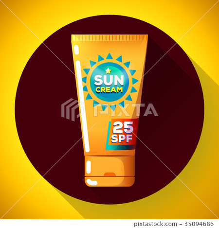 sunscreen cream icon flat sunscreen cream icon flat 35094686