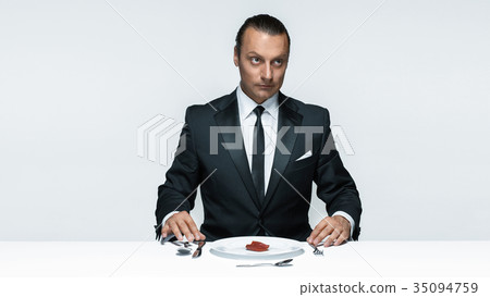 Bloody Halloween theme: crazy man with a knife 35094759