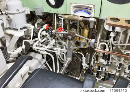 Interior of an old submarine - Command room 35095250