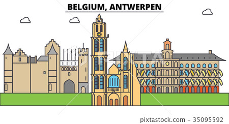 Belgium, Antwerpen. City skyline, architecture 35095592