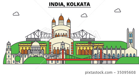 India, Kolkata, Hinduism. City skyline 35095608