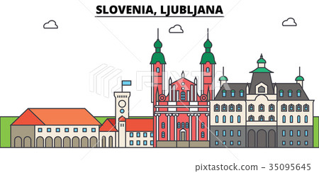Slovenia, Ljubljana. City skyline, architecture Slovenia, Ljubljana. City skyline, architecture 35095645