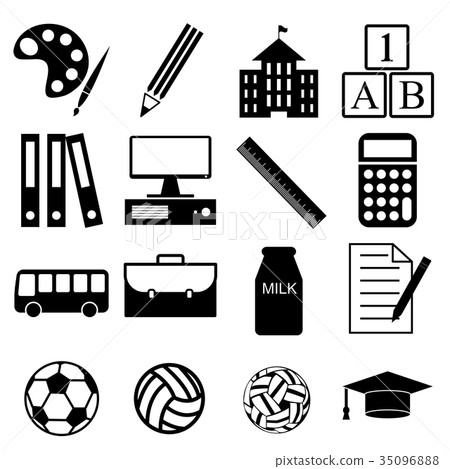 vector of school icon set vector of school icon set 35096888