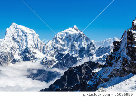 Snowy mountains of the Himalayas 35096999