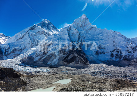 Snowy mountains of the Himalayas 35097217