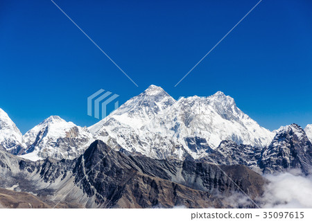 Snowy mountains of the Himalayas 35097615