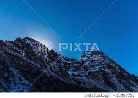Snowy mountains of the Himalayas 35097723