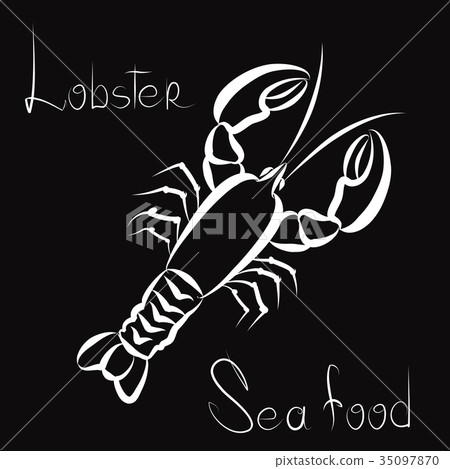 Lobster icon. Seafood sign. Fish menu background 35097870