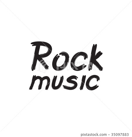 Rock music lettering Musical icon Rock'n'roll sign 35097883