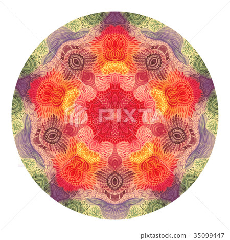 Colorful watercolor mandala. Oriental vintage Colorful watercolor mandala. Oriental vintage 35099447