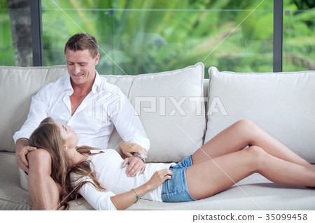 two on sofa 35099458