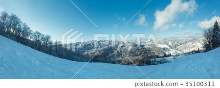 Winter Carpathian Mountains landscape, Ukraine. Winter Carpathian Mountains landscape, Ukraine. 35100311