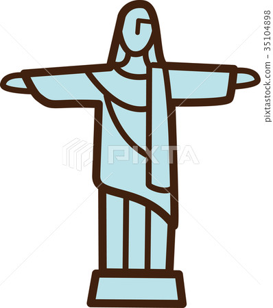 世界例證地圖Corcovado基督雕象 35104898
