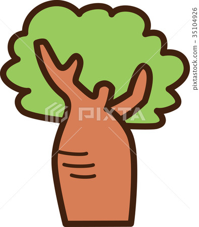 世界例證地圖猴麵包樹樹 世界例證地圖猴麵包樹樹 35104926