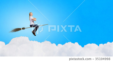 Girl on broom Girl on broom 35104998