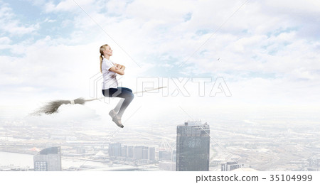 Girl on broom Girl on broom 35104999