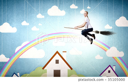 Girl on broom 35105000