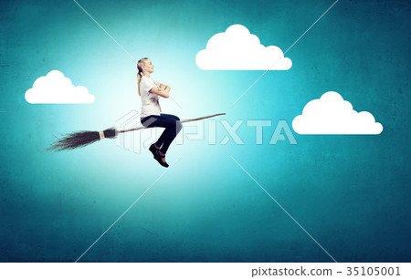 Girl on broom Girl on broom 35105001