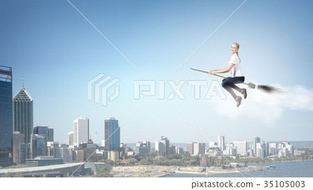 Girl on broom 35105003