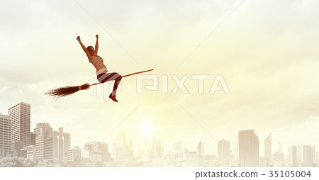 Girl on broom Girl on broom 35105004