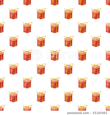 Red gift box with yellow ribbon pattern 35105941