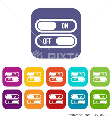 Button on and off icons set 35106028