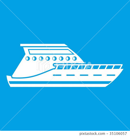 Yacht icon white Yacht icon white 35106057