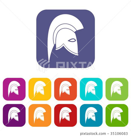 Roman helmet icons set Roman helmet icons set 35106083