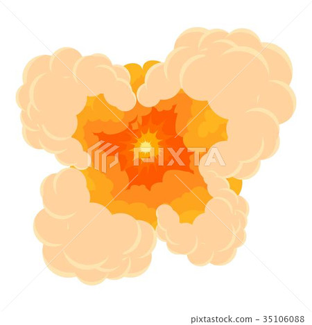 Cloudy explosion icon, cartoon style 35106088