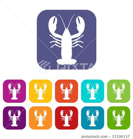 Crayfish icons set Crayfish icons set 35106137