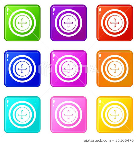 Sewing button with a thread set 9 35106476