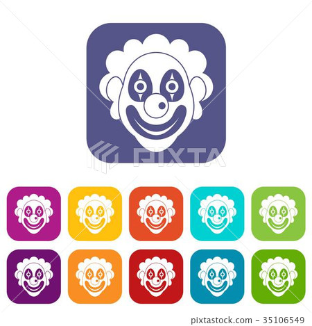 Clown icons set 35106549