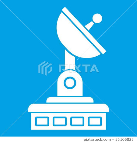 Satellite dish icon white Satellite dish icon white 35106825