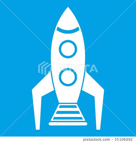 Space rocket icon white Space rocket icon white 35106892