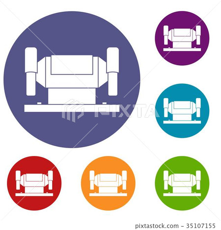 Metalworking machine icons set Metalworking machine icons set 35107155