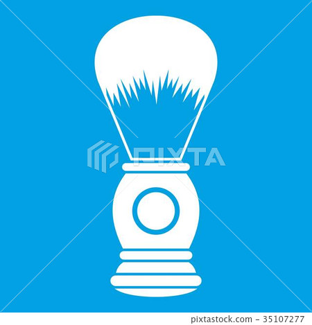 Shaving brush icon white Shaving brush icon white 35107277