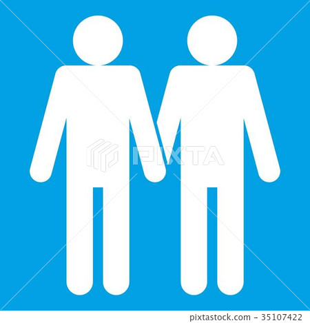 Two men gay icon white Two men gay icon white 35107422
