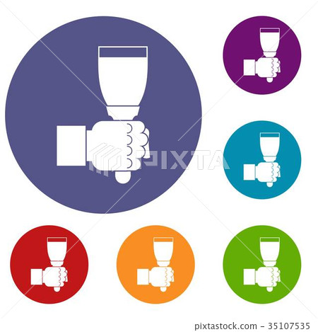Hand hjlding paint brush icons set - Stock Illustration [35107535] - PIXTA