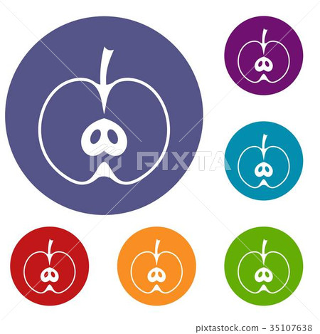Half apple icons set - Stock Illustration [35107638] - PIXTA