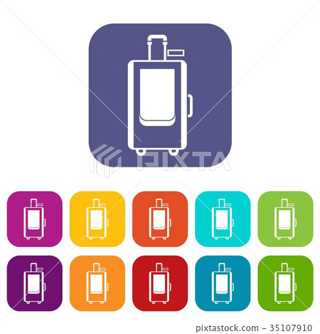 Travel suitcase icons set 35107910