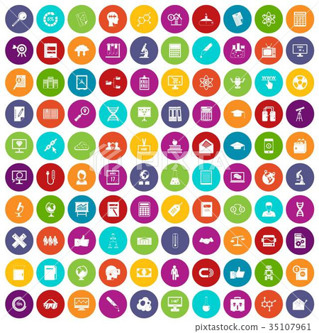 100 analytics icons set color 35107961