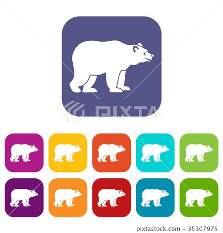 Bear icons set 35107975